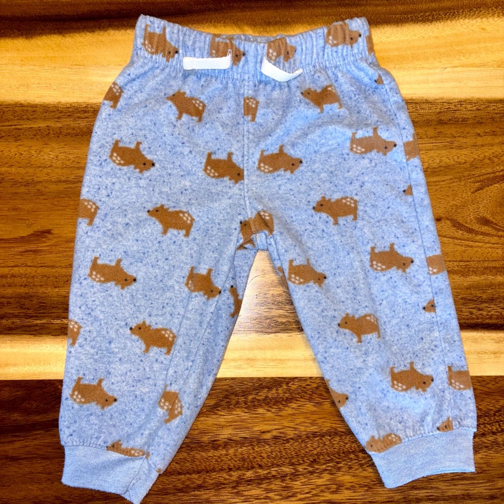 Carter's Blue and Brown Bear Print Baby Pants